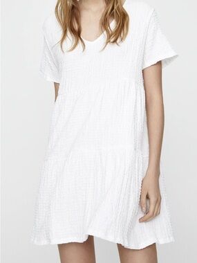 15. Pull&Bear • NWOT White V-Neck Women's Dress PTP 20”-25”